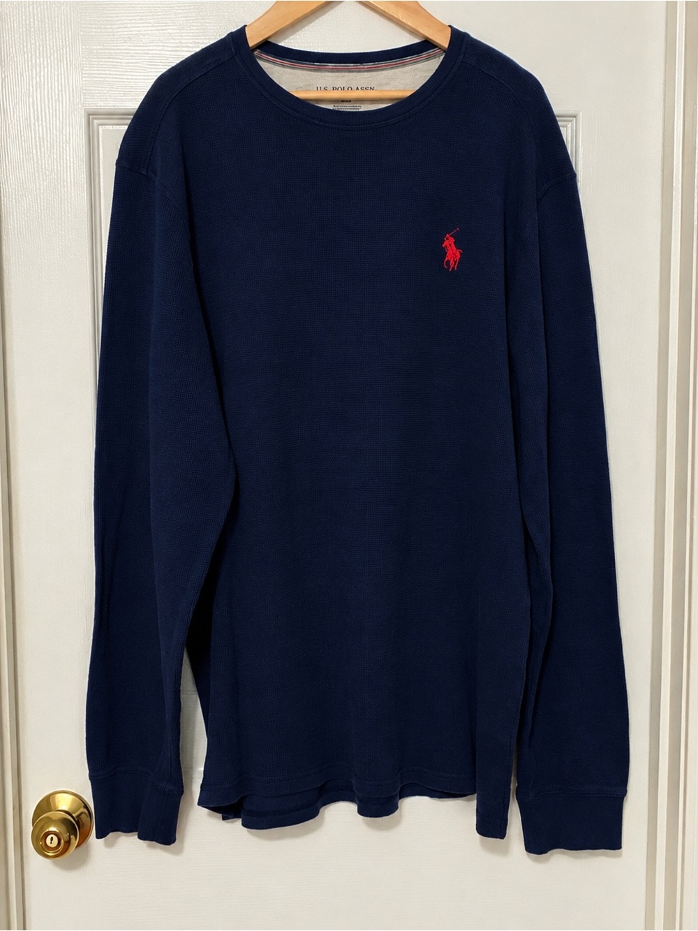 Polo by Ralph Lauren Navy 2X Thermal Crewneck with Red Logo